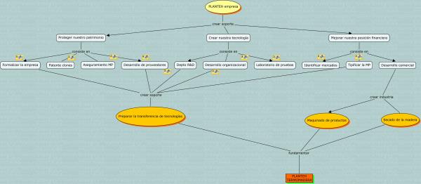 Mapa mental proyecto PLANTACIONES: Mapa mental de las operaciones del proyecto de gmelina arborea